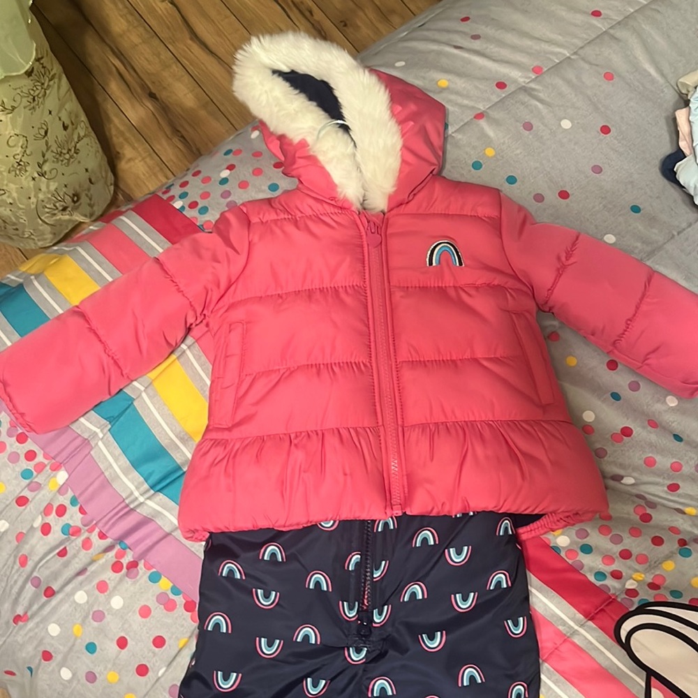 Carters jacket and bibs! Size 18 months, never been worn but no tags.